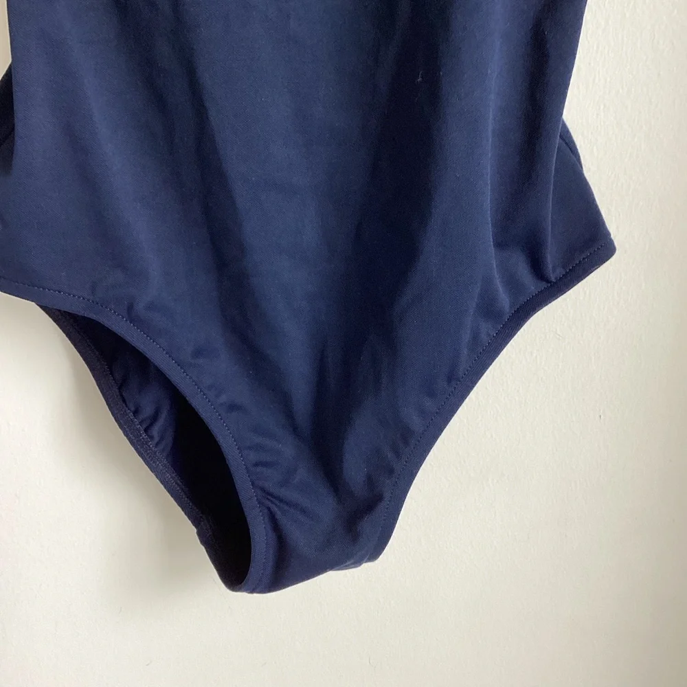 Ralph Lauren Blue Label One Piece Swimsuit Size 4 Navy Blue Classic Pony Logo - Picture 3 of 14